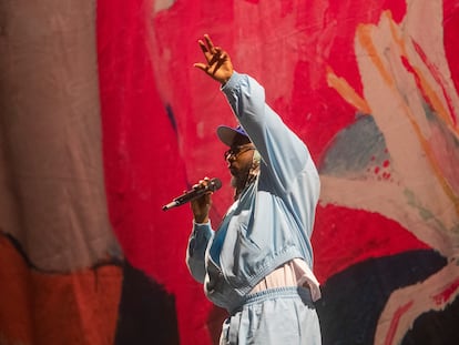 El rapero estadounidense Kendrick Lamar durante el concierto que ha ofrecido en el festival Primavera Sound.