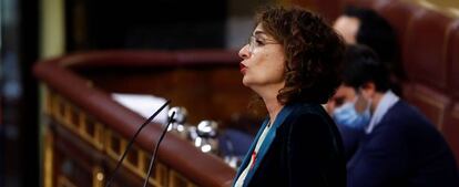 La ministra de Hacienda, María Jesús Montero, durante el plenoDel Congreso de los Diputados.