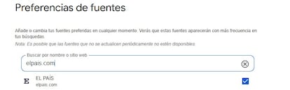 This is how you can choose EL PAÍS as your favorite media on Google for news searches | Communication and Media