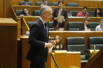 El lehendakari Iñigo Urkullu, durante un debate en el Parlamento vasco, el pasado noviembre.