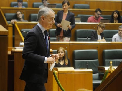 El lehendakari Iñigo Urkullu, durante un debate en el Parlamento vasco, el pasado noviembre.