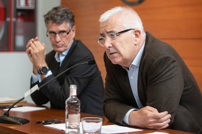 El presidente del Círculo de Economía, Jaume Guardiola, y el director general, Miquel Nadal, en una imagen de archivo.