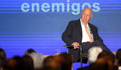 O ex-presidente Ricardo Lagos numa conferência do Círculo de Montevidéu, em Buenos Aires, em 11 de maio.