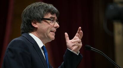 Carles Puigdemont al ple d'aquest dimecres.