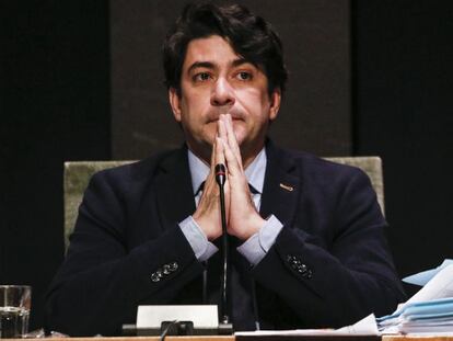 David Perez alcalde de Alcorcón, ayer en el pleno el Ayuntamiento.