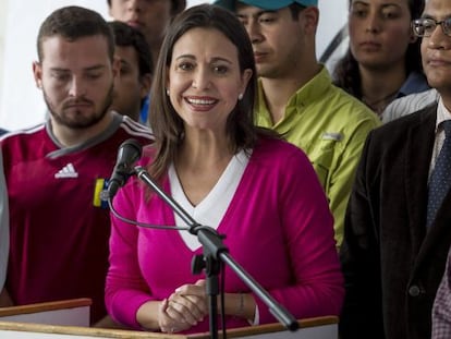 María Corina Machado, en una conferencia de prensa en diciembre. / M.G (EFE)