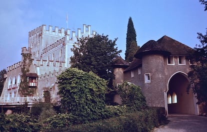 El castillo de Itter, con la entrada donde se apostó el tanque Sherman estadounidense.