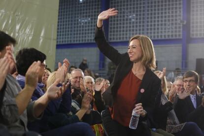 Carme Chacón en el acto de inicio de la campaña electoral.