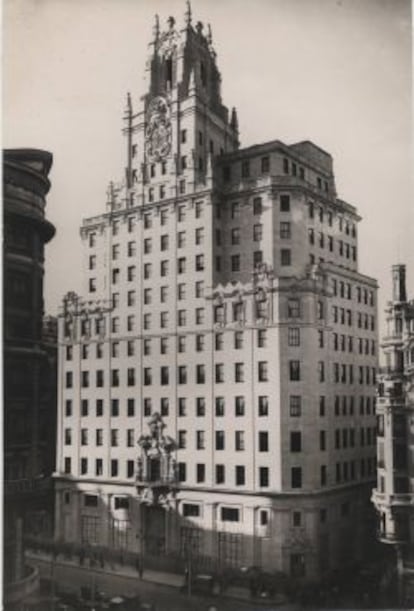 Sede hist&oacute;rica de Telef&oacute;nica en la Gran V&iacute;a de Madrid. 