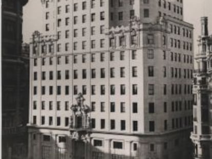 Sede hist&oacute;rica de Telef&oacute;nica en la Gran V&iacute;a de Madrid. 