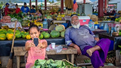 Un mercado de Samoa, el país insular que se ha declarado libre de coronavirus.