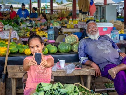 Un mercado de Samoa, el país insular que se ha declarado libre de coronavirus.