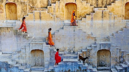 Tanque de agua en la ciudad de Jaipur (India).