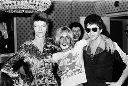 Los músicos David Bowie, Iggy Pop y Lou Reed, en una imagen de 1972.