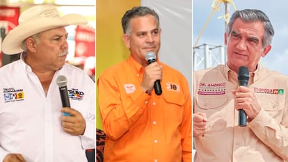 Los candidatos a la gobernatura de Tamaulipas: César Augusto El Truko Verástegui, de la coalición Va por México; Arturo Díez de Movimiento Ciudadano; y Américo Villarreal Anaya de la coalición Juntos Hacemos Historia.