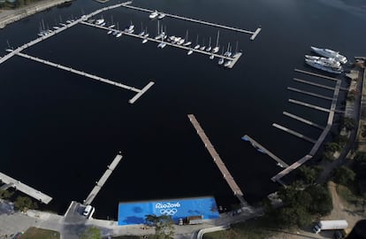 Vista aérea, da Marinha dá Glória, que será a sede da vela nos Jogos do Rio.