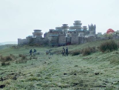 El escenario de Invernalia en Irlanda del Norte con parte del castillo recreado de forma digital.