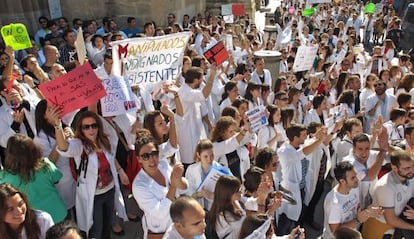 Manifestaci&oacute;n de m&eacute;dicos residentes, el pasado d&iacute;a 19 en Sevilla.