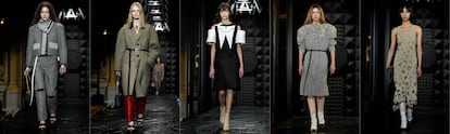 Distintas modelos desfilan con prendas de la colección de Louis Vuitton otoño-invierno 2023/2024, presentada en la semana de la moda de París.