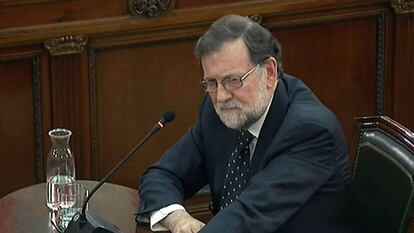 Ex-PM Mariano Rajoy giving witness testimony on Wednesday.