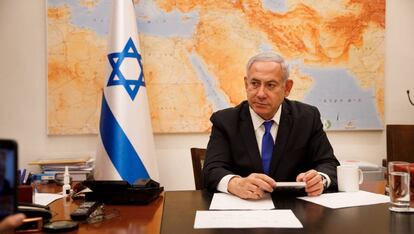 El primer ministro de Israel, Benjamin Netanyahu, este miércioles en Jerusalén. 