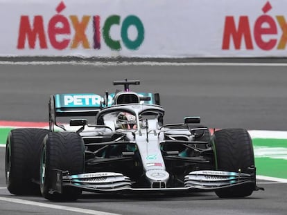 Lewis Hamilton durante los entrenamientos libres en el GP de México 2019.