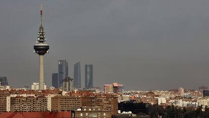 Boina de contaminación sobre Madrid.
