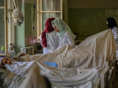 Varias enfermeras del hospital Wazir Akbar Khan de Kabul, en septiembre de 2021.