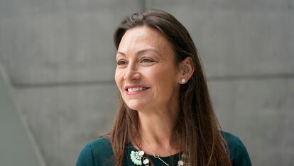 Florida Commissioner of Agriculture and Consumer Services Nikki Fried speaks during an interview on April 21, 2022, at the Phillip & Patricia Frost Museum of Science in Miami.