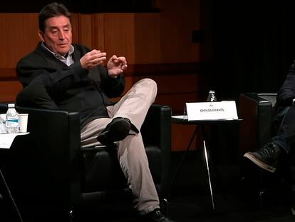 Luis García Montero y Carlos Granés, durante la conferencia, este lunes.