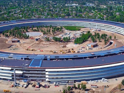 Los últimos retoques al nuevo cuartel general de Apple a vista de drone