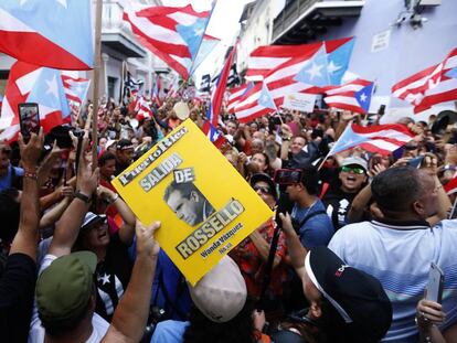 Manifestación contra Ricardo Rosselló en Puerto Rico.