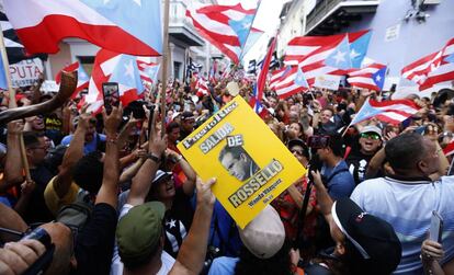 Manifestación contra Ricardo Rosselló en Puerto Rico.