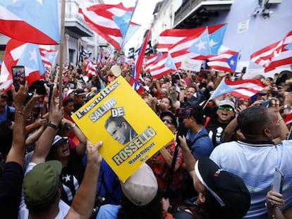 Manifestación contra Ricardo Rosselló en Puerto Rico.