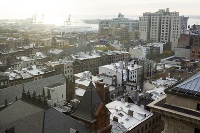 A view of Brooklyn from Clinton's headquarters.