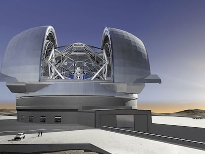 Ilustración del telescopio gigante europeo E-ELT.