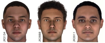 Ilustración del estudio sobre la reconstrucción del rostro de tres momias egipcias de hace 2.000 años.