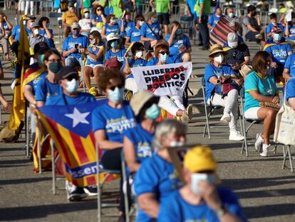 Celebración de la Diada por la ANC (Assemblea Nacional Catalana), este viernes en Girona.