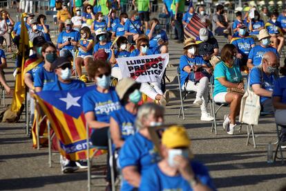 Celebración de la Diada por la ANC (Assemblea Nacional Catalana), este viernes en Girona.