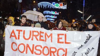 Manifestació a Lleida el novembre passat contra el consorci.