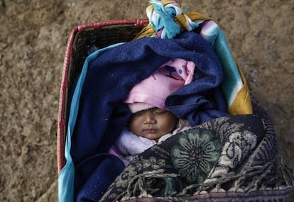 Una niña de cuatro meses en Nepal. 