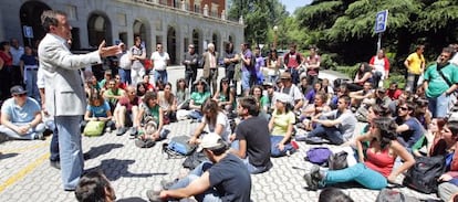 Protesta en la UCM contra los recortes presupuestarios, en mayo del a&ntilde;o pasado. 