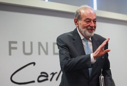 El multimillonario mexicano Carlos Slim, en Ciudad de México, el 12 de febrero. 