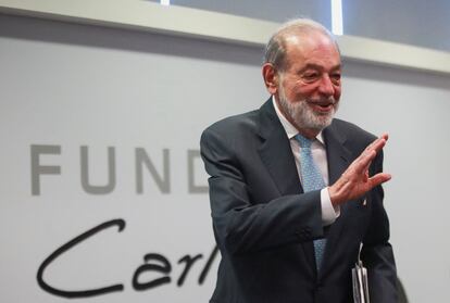 El multimillonario mexicano Carlos Slim, en Ciudad de México, el 12 de febrero. 