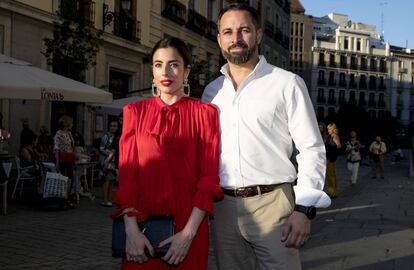 Santiago Abascal y Lidia Bedman en Madrid en junio de este año.  Fecha : 20190601