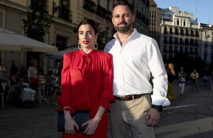 Santiago Abascal y Lidia Bedman en Madrid en junio de este año. Fecha : 20190601