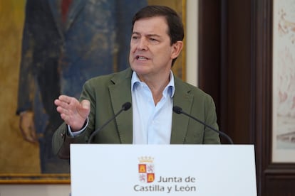 Alfonso Fernández Mañueco, este miércoles en León.