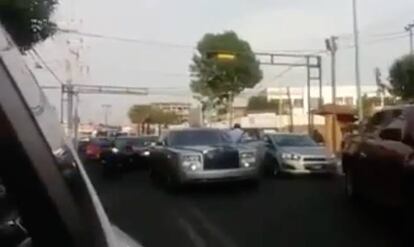 El Rolls Royce donde viajaba Emir Gardu&ntilde;o. 