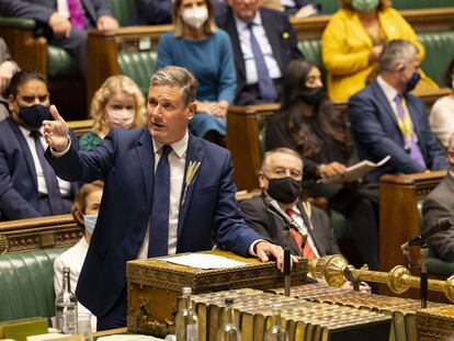 Keir Starmer interviene en el Parlamento británico el pasado 15 de septiembre.