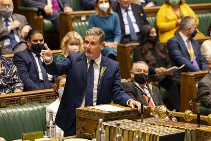 Keir Starmer interviene en el Parlamento británico el pasado 15 de septiembre.